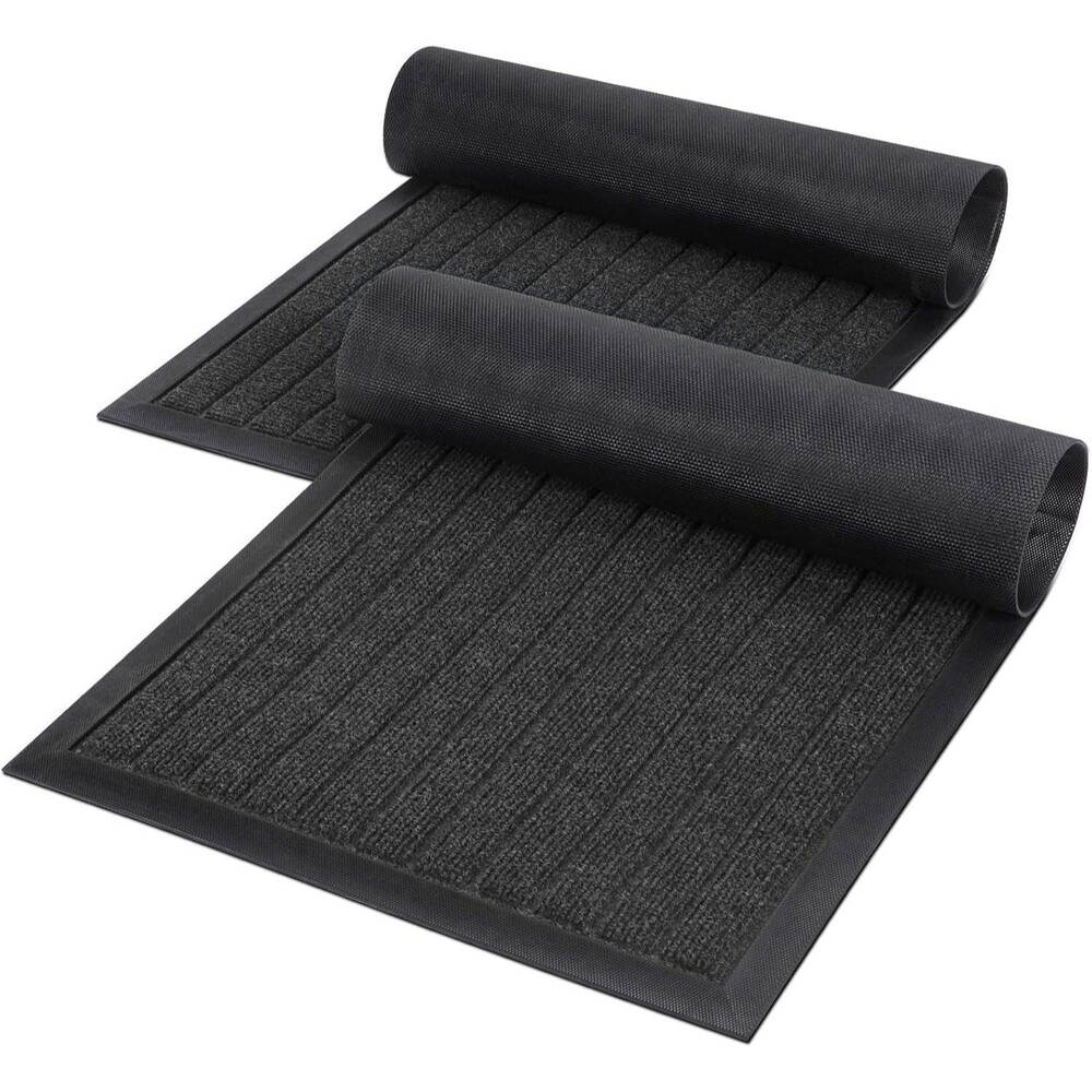 2-Pack Indoor Door Mat Heavy Duty Non Slip Rubber Backing Doormat 29.5"x16.5"